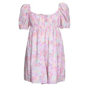 For Love & Lemons Floral Babydoll Kennedy Mini Dress Womens M
